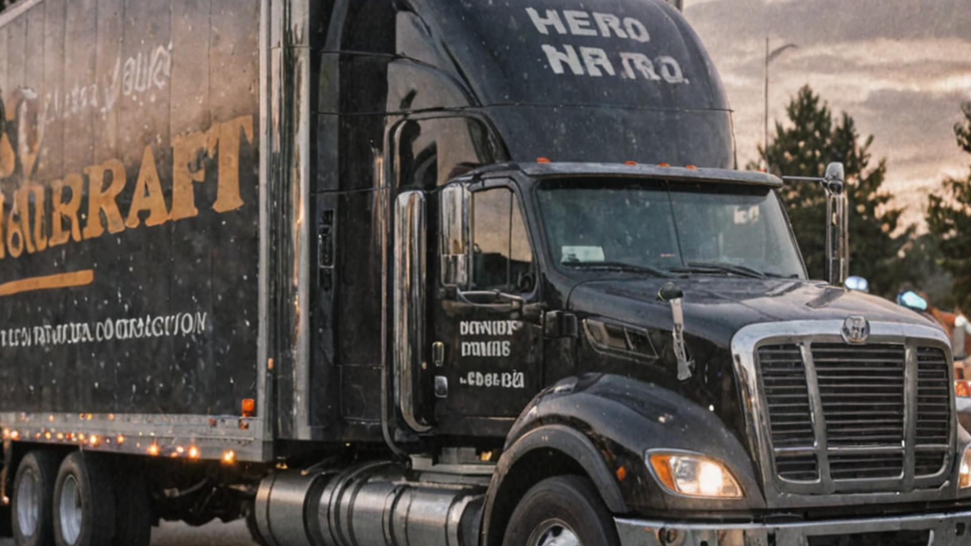 Professional truck with custom graphics